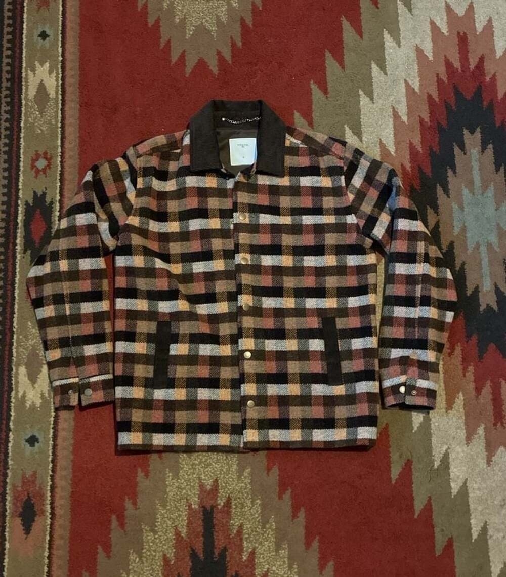 Percival Dovetail Check Merino Wool Overshirt Size S Multi